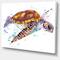 Designart - Brown Sea Turtle Watercolor - Contemporary Animal Art Canvas